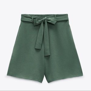 ZARA flowy belted shorts